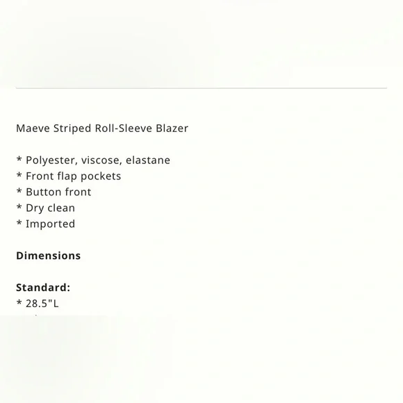 Anthropologie Maeve stripped Rolled Cuff Blazer - Picture 4 of 6